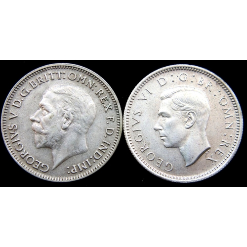 3098 - 1935 and 1946 - 2 x Silver sixpences of George V and VI. P&P Group 1 (£14+VAT for the first lot and ... 