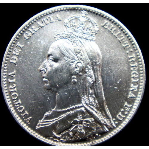 3107 - 1889 - Silver Shilling of Queen Victoria. P&P Group 1 (£14+VAT for the first lot and £1+VAT for subs... 