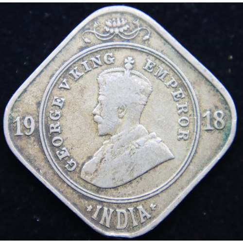 3117 - 1918 - 2 Annas for colonial Indian use under George V. P&P Group 1 (£14+VAT for the first lot and £1... 