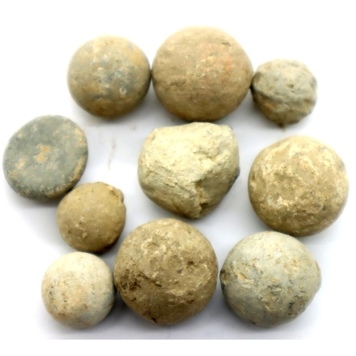 3133 - Lot of Lead Musket Balls of various Caliber - evidence of impact damage on some - Yorkshire finds. P... 