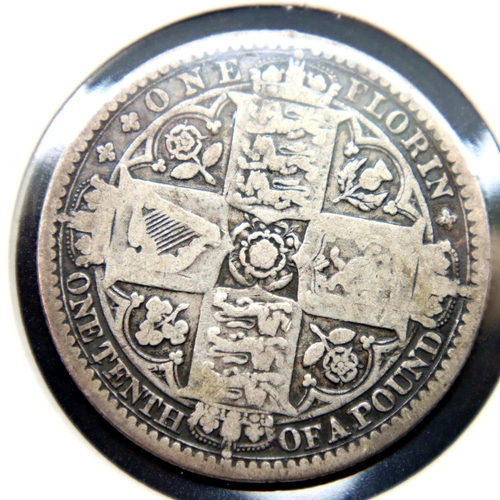 3134 - An 1849 silver florin of Queen Victoria, gothic head. P&P Group 1 (£14+VAT for the first lot and £1+... 