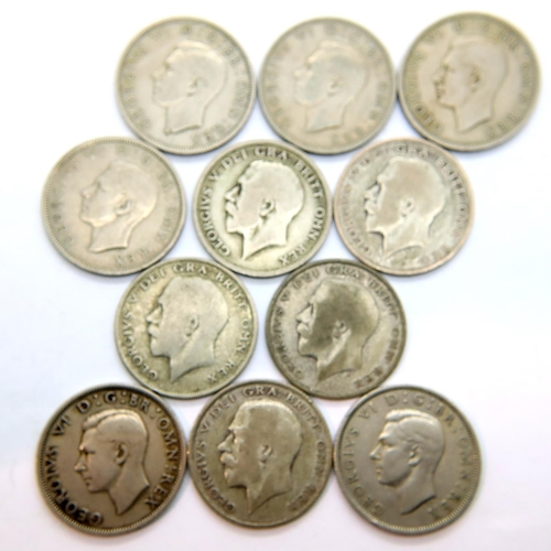 3146 - Collection of George V and George VI silver half crowns. P&P Group 1 (£14+VAT for the first lot and ... 