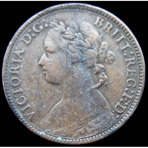 3162 - A 1875 H capsulated farthing. P&P Group 1 (£14+VAT for the first lot and £1+VAT for subsequent lots)