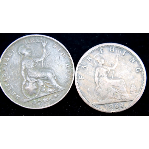 3168 - Two farthings, 1831 and 1864. P&P Group 1 (£14+VAT for the first lot and £1+VAT for subsequent lots)