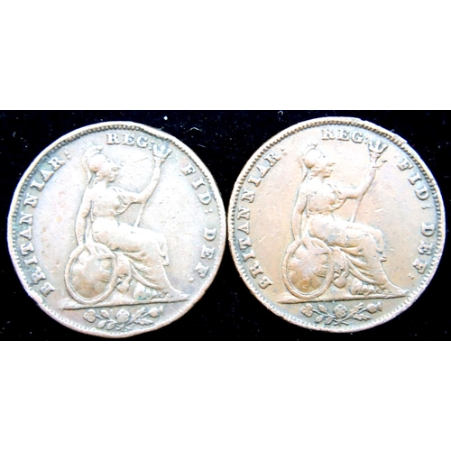 3175 - Two farthings, 1839 and 1840. P&P Group 1 (£14+VAT for the first lot and £1+VAT for subsequent lots)