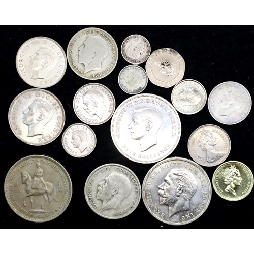 3178 - George V and later UK coins including some silver. P&P Group 1 (£14+VAT for the first lot and £1+VAT... 