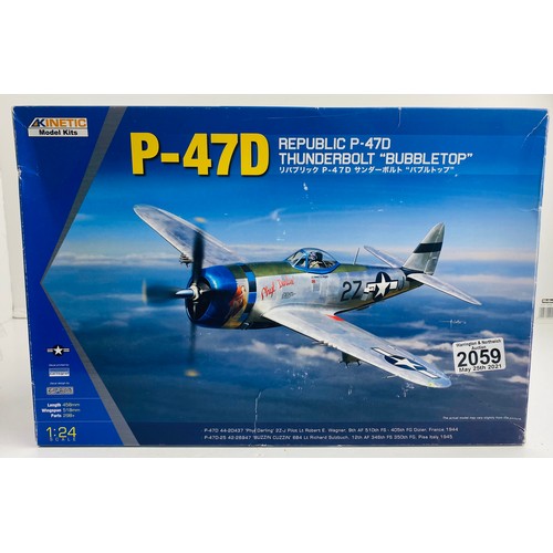 2059 - Kinetic Model Kits 1:24 Scale P-47D Thunderbolt Model Kit Boxed (Contents remain unchecked for compl... 