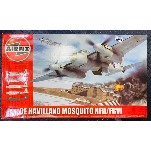 2061 - Airfix 1:24 Scale De Havilland Mosquito Model Kit Boxed (Contents remain unchecked for completeness)... 