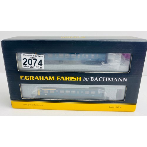 2074 - Graham Farish N Gauge Class 108 3x Car DMU Locomotive Boxed  - P&P Group 1 (£14+VAT for the first lo... 