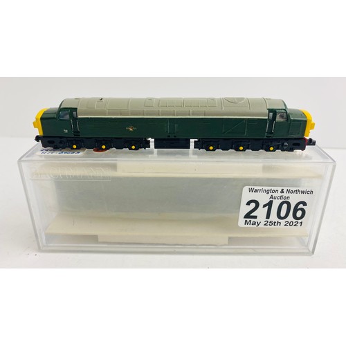 2106 - Graham Farish N Gauge Locomotive BR Green Diesel (Repainted) Boxed  - P&P Group 1 (£14+VAT for the f... 