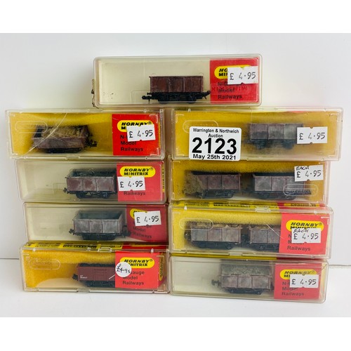 2123 - Qty of Various Minitrix N Gauge Assorted Wagons Boxed  - P&P Group 1 (£14+VAT for the first lot and ... 