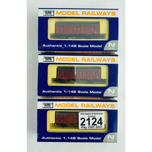 2124 - 3x Dapol N Gauge NB014 CCt BR Maroon Boxed  - P&P Group 1 (£14+VAT for the first lot and £1+VAT for ... 