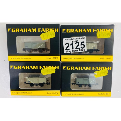 2125 - 4x Graham Farish N Gauge 377-251C 16T Mineral Wagons Boxed  - P&P Group 1 (£14+VAT for the first lot... 