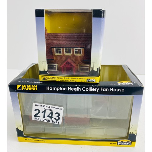 2143 - Graham Farish N Gauge Scenecraft Fan House & House (wrong box) Boxed  - P&P Group 1 (£14+VAT for the... 