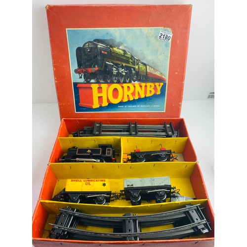 2180 - Hornby O Gauge Clockwork Train Set Boxed  - P&P Group 3 (£25+VAT for the first lot and £5+VAT for su... 