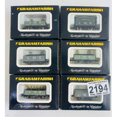 2194 - 6x Graham Farish N Gauge Assorted Wagons All Boxed - P&P Group 1 (£14+VAT for the first lot and £1+V... 