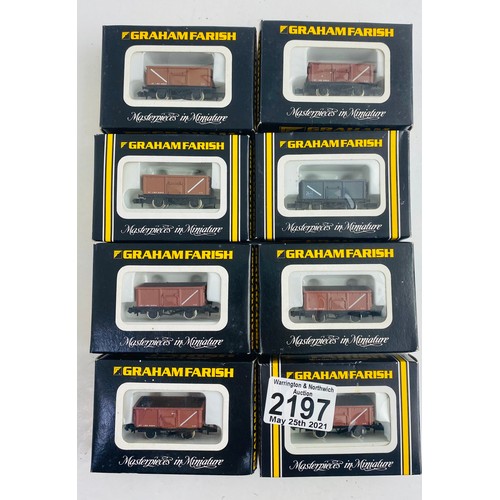 2197 - 8x Graham Farish N Gauge Assorted Wagons All Boxed - P&P Group 1 (£14+VAT for the first lot and £1+V... 