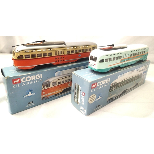 2228 - Two Corgi Classics American streetcars; 55008 Boston in very good - excellent condition, box is fair... 