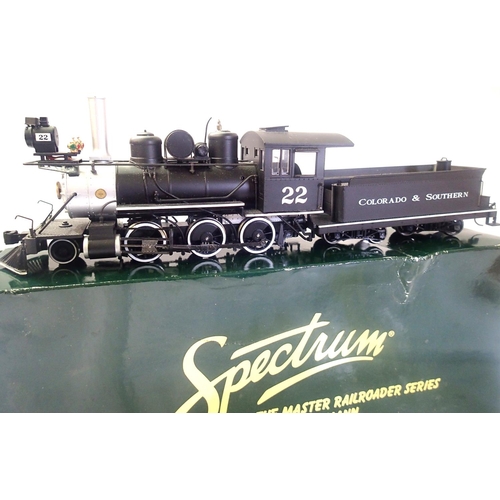 2244 - Bachmann On30 2.6.0 and tender, Colorado and Southern black no 22 in very good - excellent condition... 