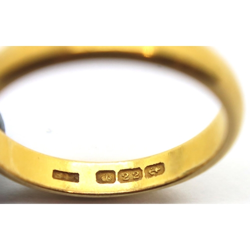 2 - 22ct yellow gold wedding band size R. 5.2g. P&P Group 1 (£14+VAT for the first lot and £1+VAT for su... 