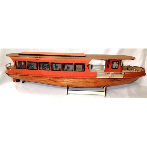 2212 - Kit built wooden model of river/lake sightseeing cruise boat, L: 80 cm. Not available for in-house P... 