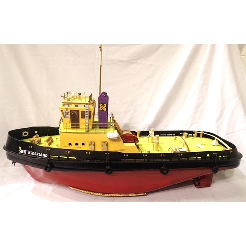 2216 - Smit Nederland static model kit built tug boat, plastic hull, L: 80 cm. Not available for in-house P... 