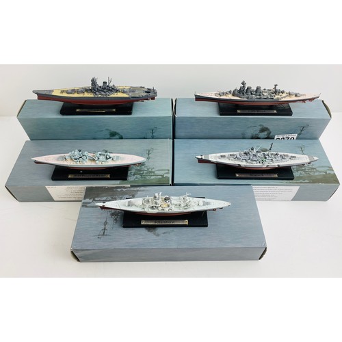 2070 - 5x Atlas Edition Assorted Model Ships Boxed - P&P Group 2 (£18+VAT for the first lot and £3+VAT for ... 