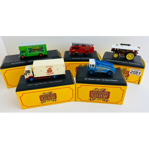 2081 - 5x Atlas Edition Assorted 'Showmans' Die Cast Boxed - P&P Group 2 (£18+VAT for the first lot and £3+... 