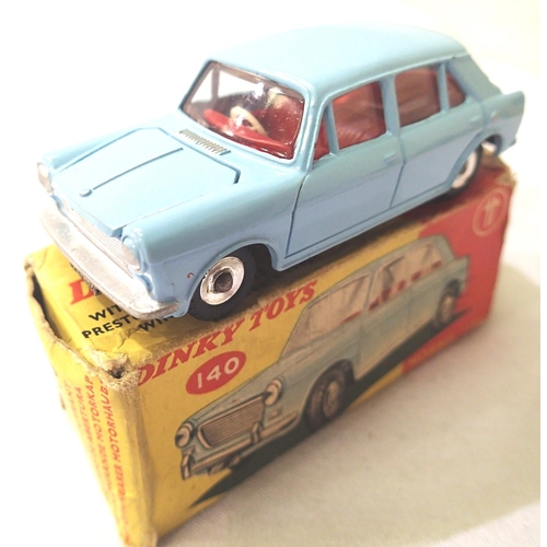 2449 - Dinky Toys 140 Morris 1100, blue in excellent condition, minor chips/marks, box is poor, detached en... 