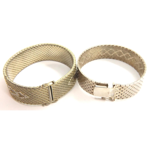 39 - Two 925 silver gold plated bracelets, 132g. P&P Group 1 (£14+VAT for the first lot and £1+VAT for su... 