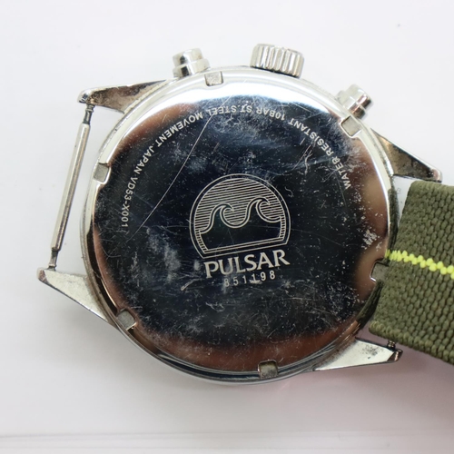 101 - Gents Pulsar chronograph wristwatch. P&P Group 1 (£14+VAT for the first lot and £1+VAT for subsequen... 