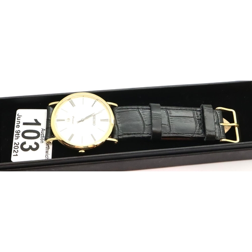 103 - Gents Seiko calendar wristwatch, D: 4 cm. P&P Group 1 (£14+VAT for the first lot and £1+VAT for subs... 