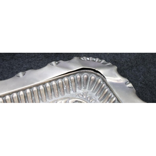 123 - Hallmarked silver tray with floral decoration, 27 x 21 cm, Chester assay. P&P Group 1 (£14+VAT for t... 