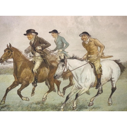 519 - Set of four hunting prints from The Mickledale Hunt series. Not available for in-house P&P, contact ... 