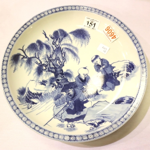 151 - Chinese blue and white hand painted bowl. P&P Group 3 (£25+VAT for the first lot and £5+VAT for subs... 