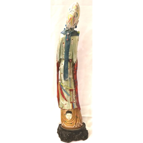 154 - Tall painted cast immortal figure, H: 65 cm. 
Not available for in-house P&P, contact Paul O'Hea at ... 