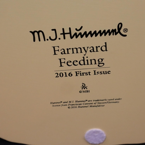 181 - Hummel figurines; Farmyard Feeding, 2016 first issue. P&P Group 2 (£18+VAT for the first lot and £3+... 