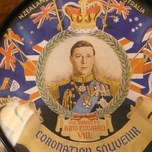 228 - Two souvenir plates from St Helens with mayor Pilkington and an Edward VIII coronation souvenir plaq... 