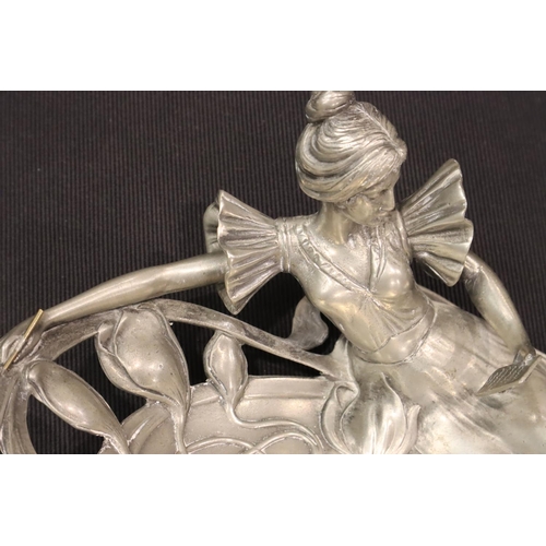 274 - W.M.F. pewter Arts and Crafts lady dish, H: 26 cm. P&P Group 2 (£18+VAT for the first lot and £3+VAT... 