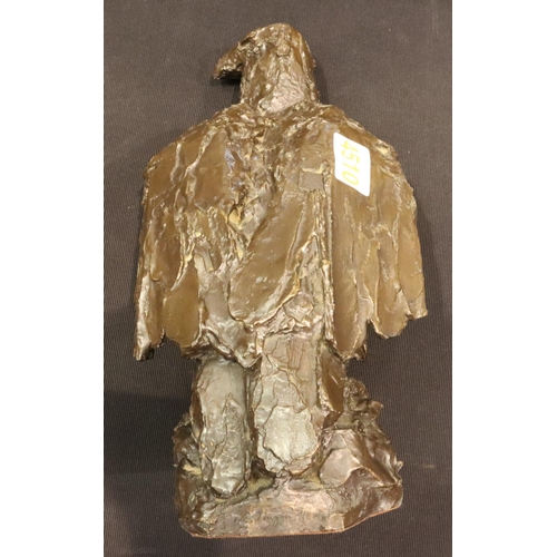 285 - E. Jongen bronzed cast figurine of a perched eagle. P&P Group 3 (£25+VAT for the first lot and £5+VA... 