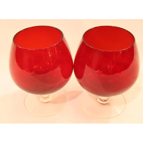 293 - Seven pieces of 20th Century red glass. Not available for in-house P&P, contact Paul O'Hea at Mailbo... 