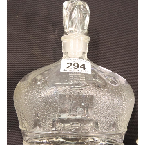 294 - Pair of glass crown decanters, H: 19 cm. P&P Group 3 (£25+VAT for the first lot and £5+VAT for subse... 