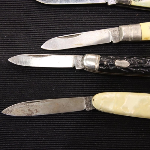 366 - Six assorted penknives including mother of pearl examples. P&P Group 2 (£18+VAT for the first lot an... 