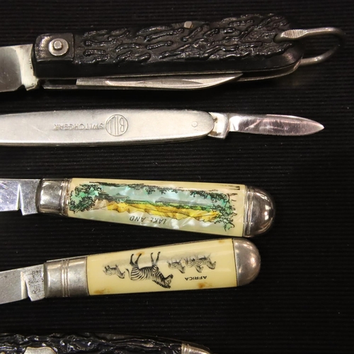 366 - Six assorted penknives including mother of pearl examples. P&P Group 2 (£18+VAT for the first lot an... 