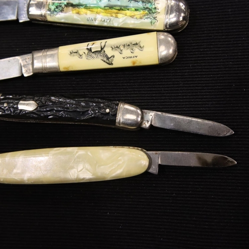 366 - Six assorted penknives including mother of pearl examples. P&P Group 2 (£18+VAT for the first lot an... 