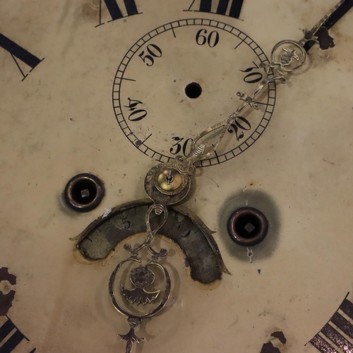 399 - Eight day longcase clock movement and face with date dial. Not available for in-house P&P, contact P... 