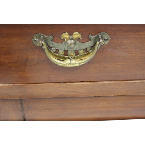 559 - A 19th century Art Nouveau mahogany dresser comprising a base of cupboard and drawers, top section s... 