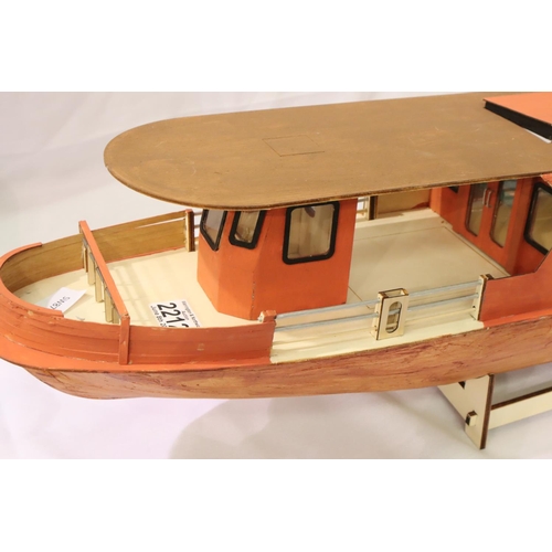 2212 - Kit built wooden model of river/lake sightseeing cruise boat, L: 80 cm. Not available for in-house P... 