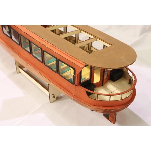 2212 - Kit built wooden model of river/lake sightseeing cruise boat, L: 80 cm. Not available for in-house P... 