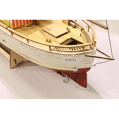 2219 - Wooden static model kit built of motor yacht Bruma, L: 90 cm. Not available for in-house P&P, contac... 